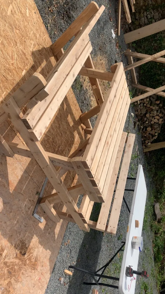 Wooden picnic bench - Image 4