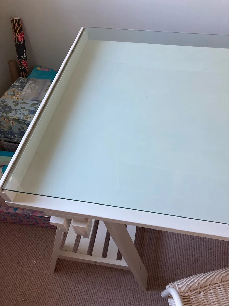 Office Table, - Like New, White - Image 4