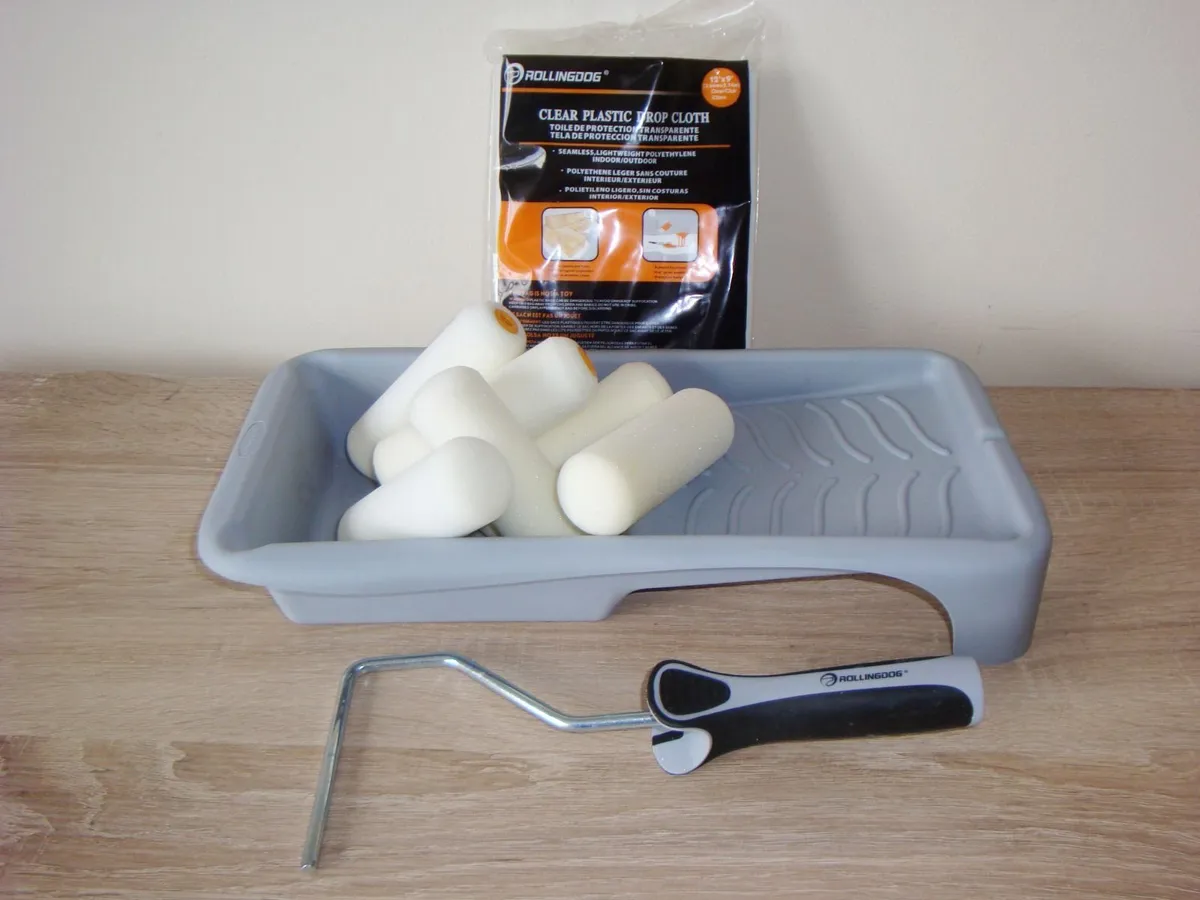 Drop cloth and paint tool set small paint roller - Image 3