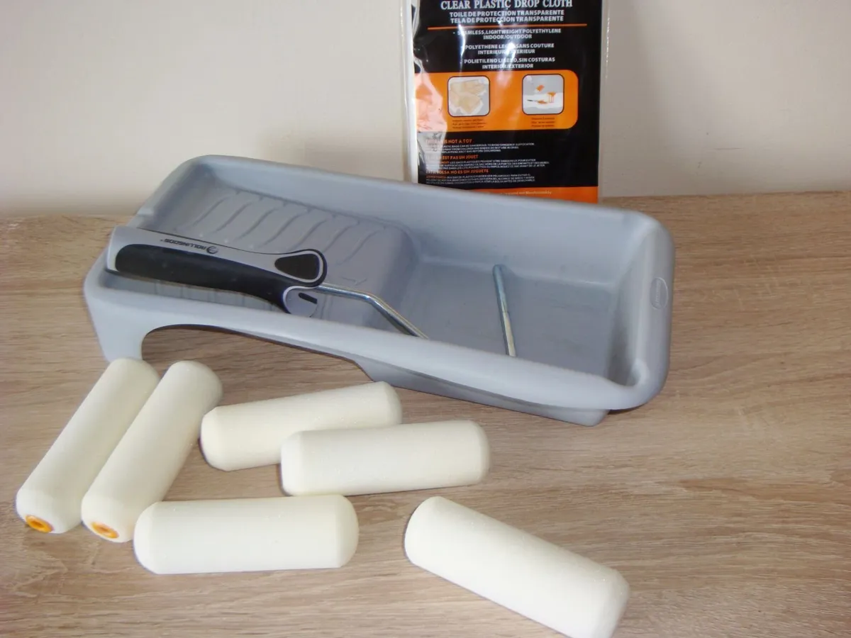 Drop cloth and paint tool set small paint roller - Image 4