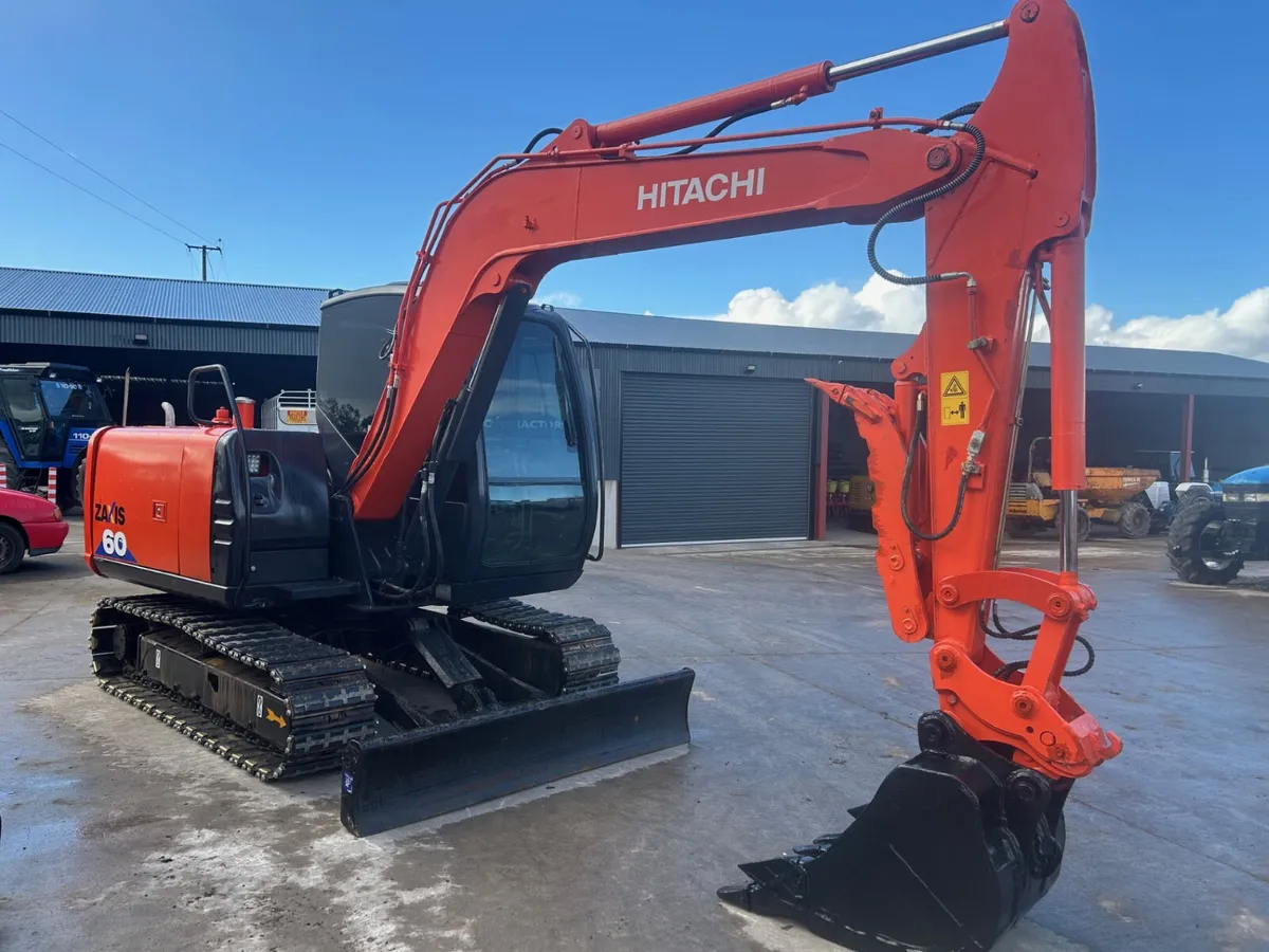 x2 Hitachi Zaxis 60 C/W Thumb Grabs & Rubber Pads - Image 4