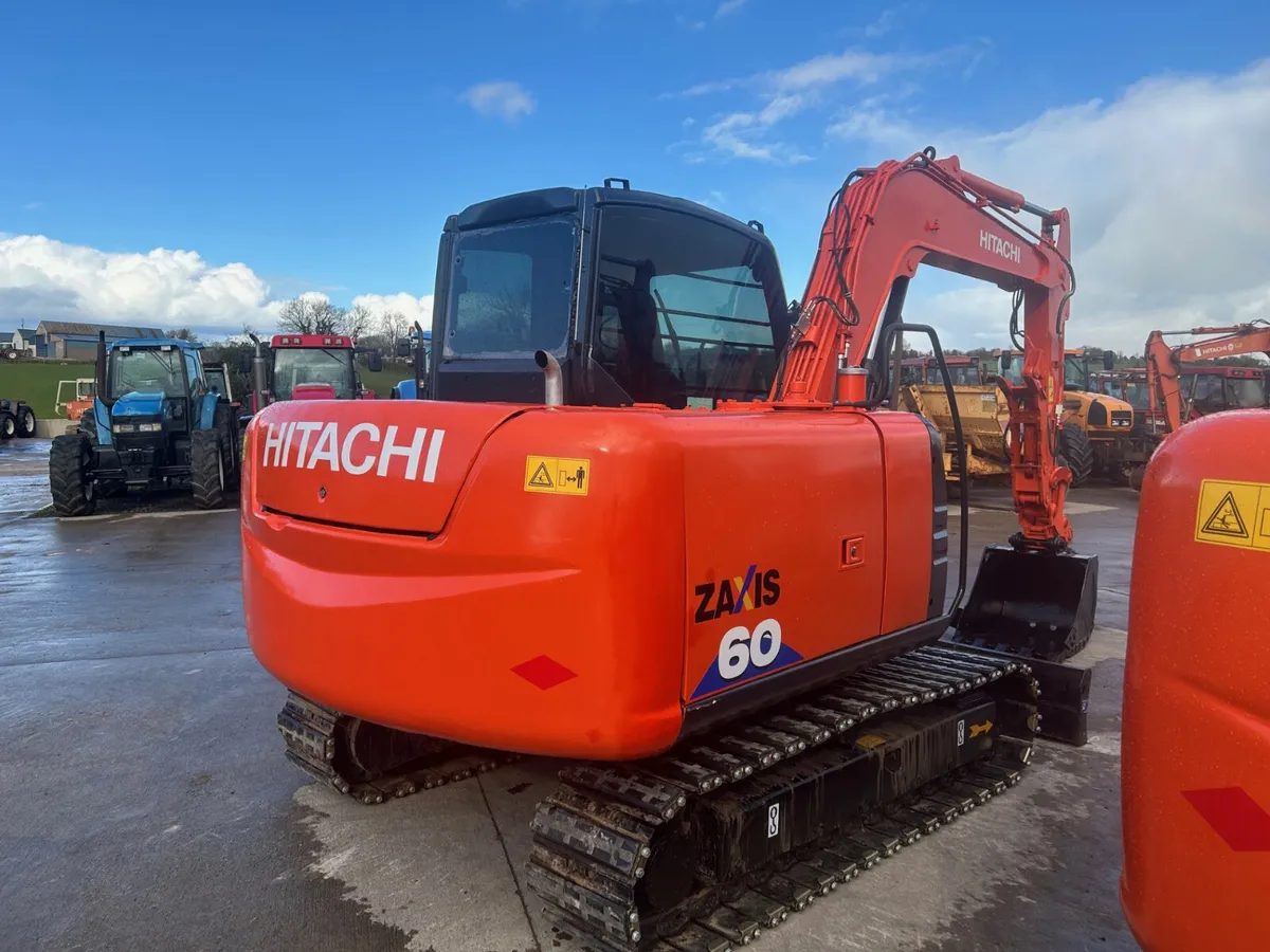 x2 Hitachi Zaxis 60 C/W Thumb Grabs & Rubber Pads - Image 3