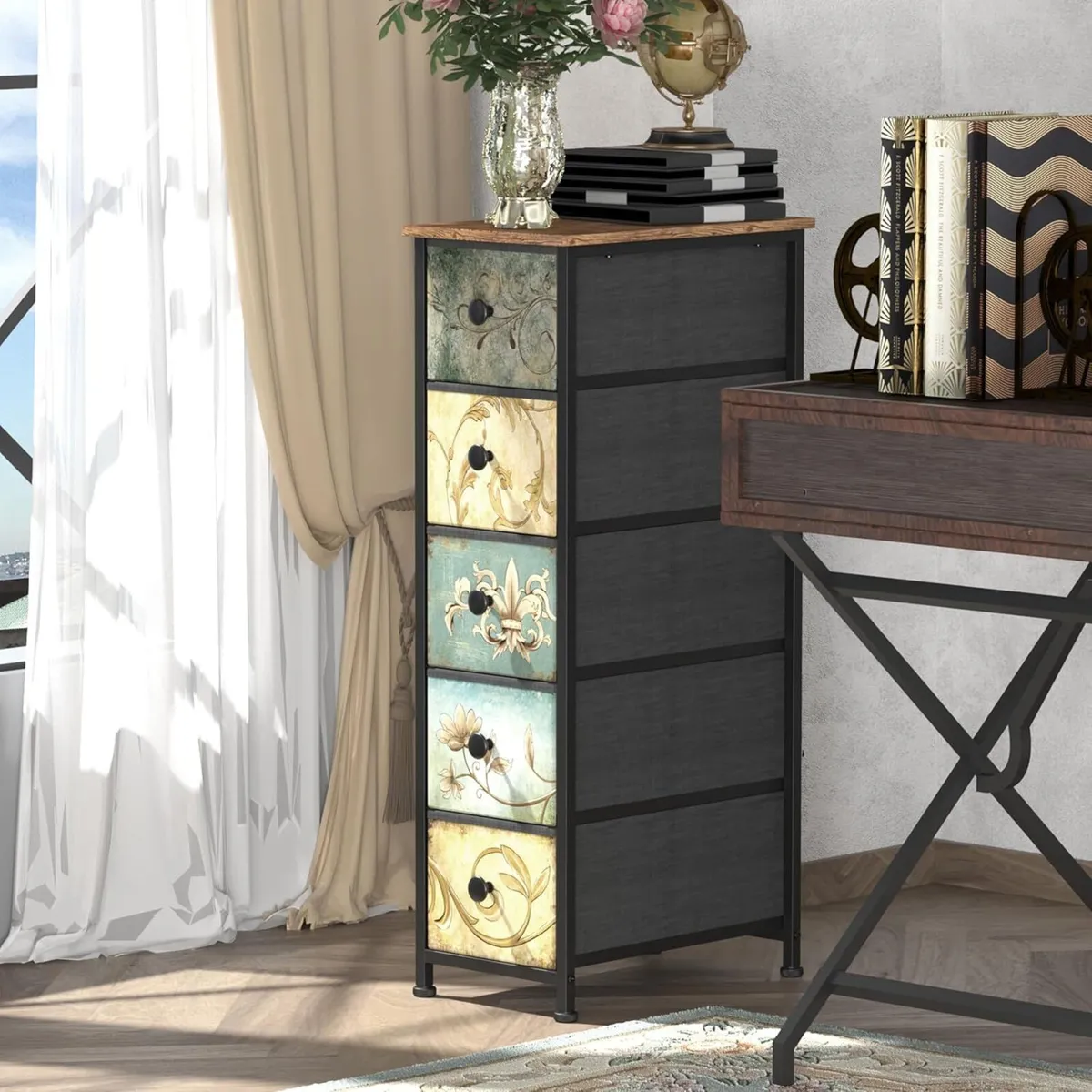 Chest of Drawers with 5 Drawer Narrow Dressers - Image 4