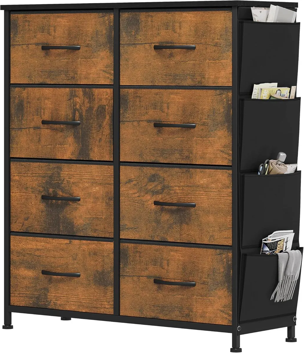 Chest of Drawer with 8 Drawers for Bedroom Fabric - Image 1