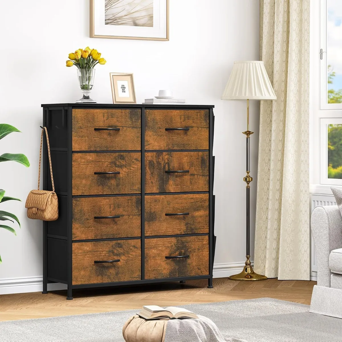 Chest of Drawer with 8 Drawers for Bedroom Fabric - Image 2