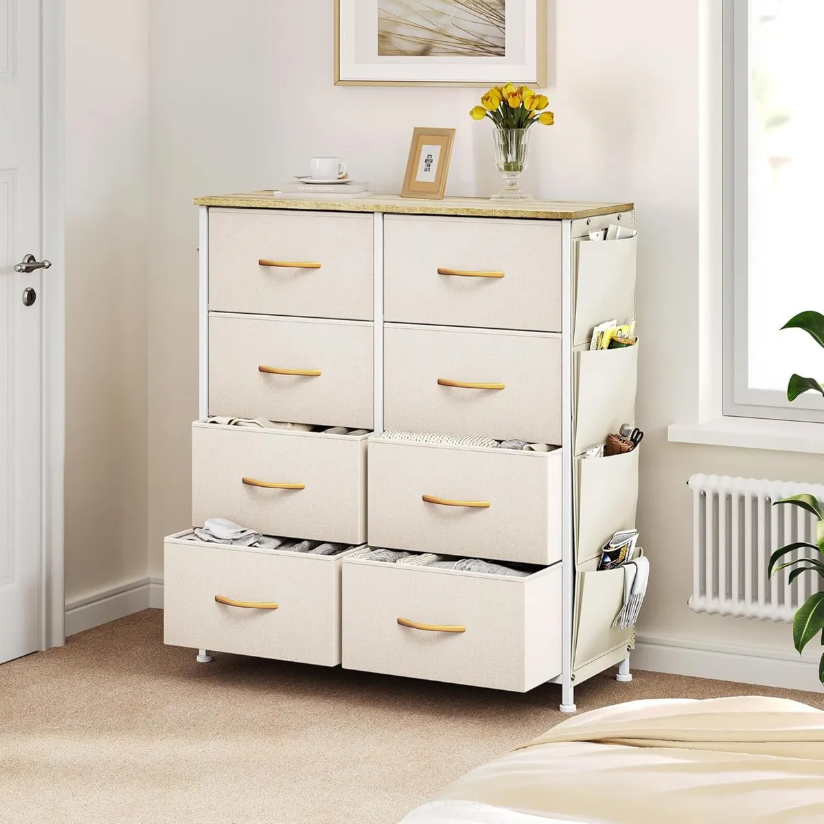 Chest of Drawers Dresser with side pockets hooks - Image 2