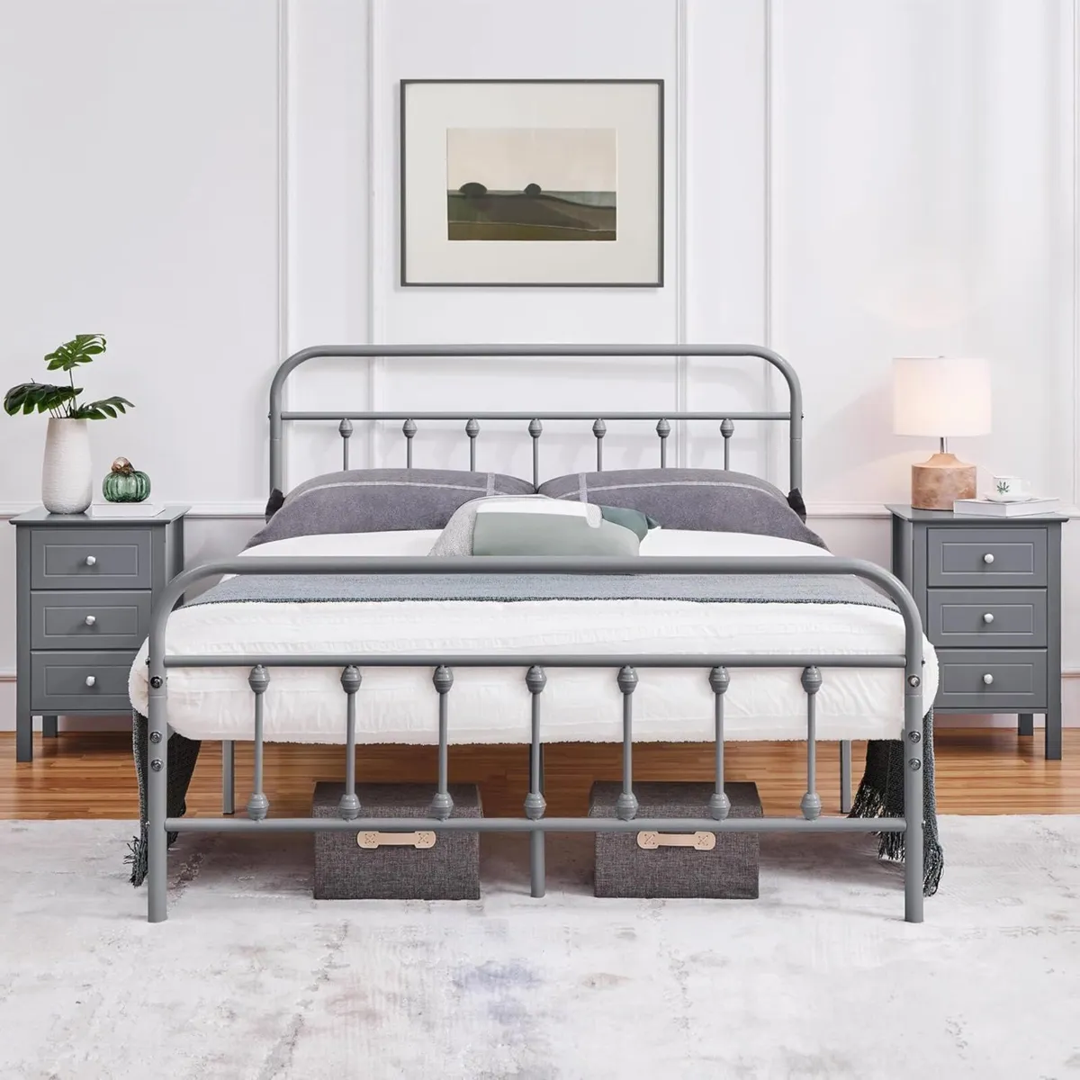 Bedside Tables Set of 2 Wooden Nightstand with 3 - Image 2