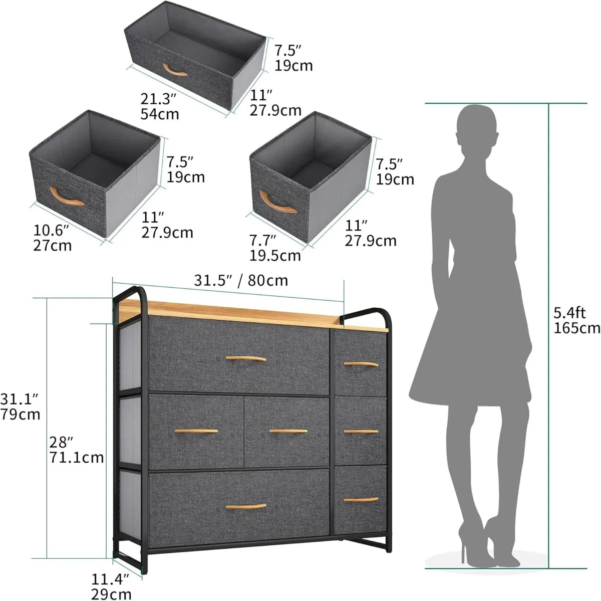Chest of Drawers 7-Drawer Storage Organizer Unit - Image 3