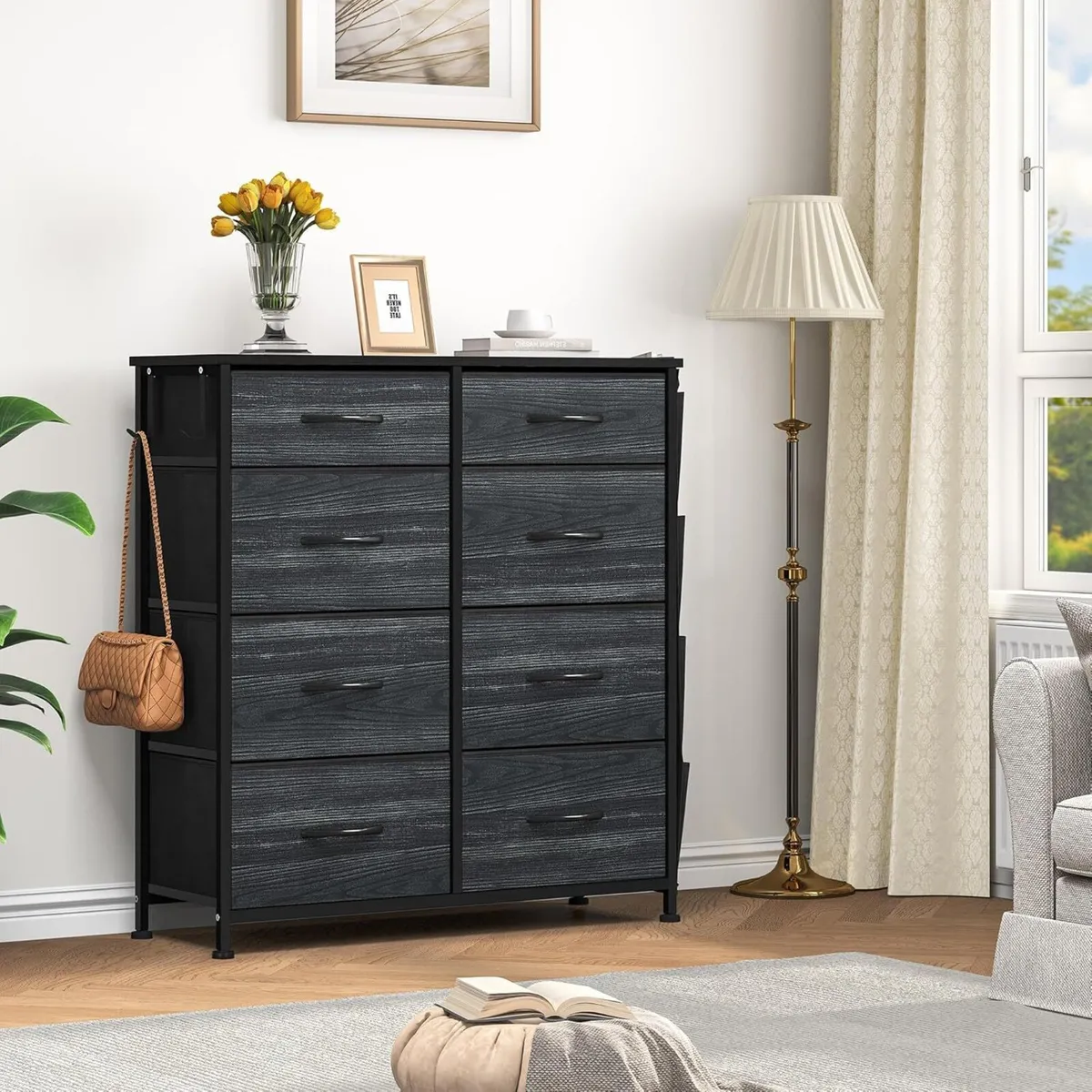 Chest of Drawer with 8 Drawers for Bedroom Fabric - Image 2