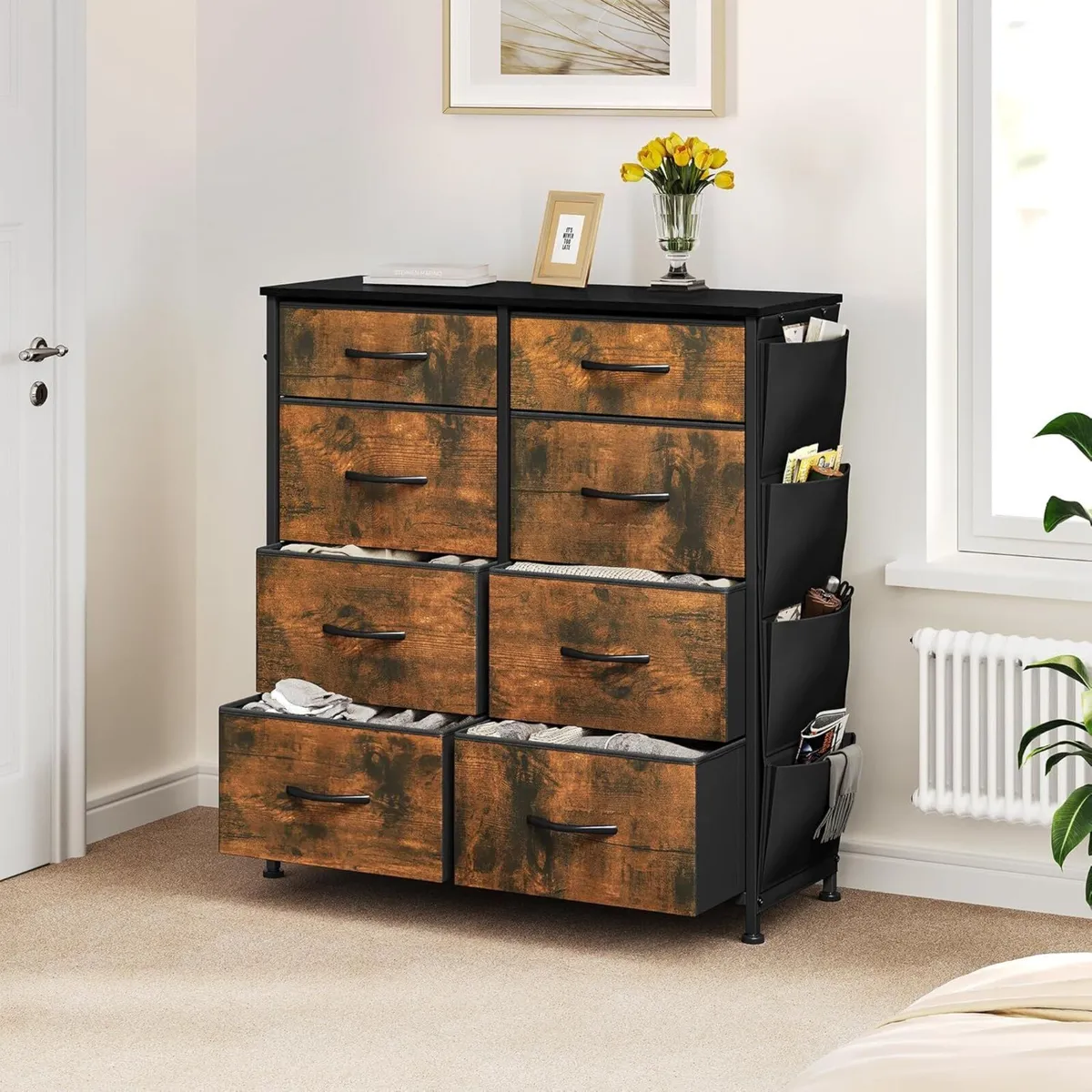 Chest of Drawer with 8 Drawers for Bedroom Fabric - Image 4
