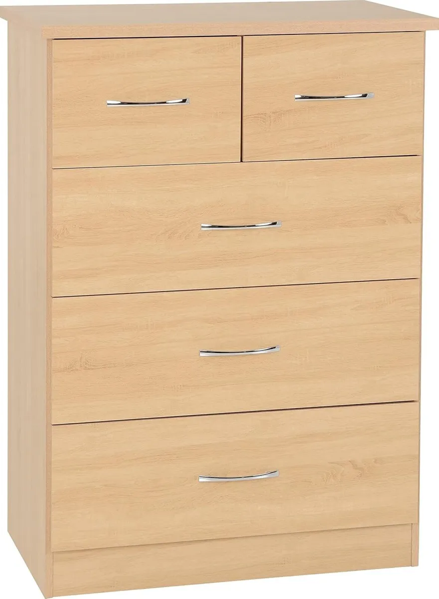 Nevada 3+2 Drawer Chest in Sonoma Oak Effect - Image 1
