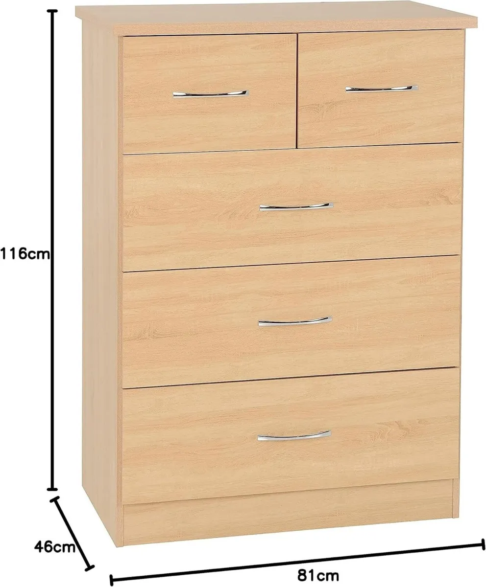 Nevada 3+2 Drawer Chest in Sonoma Oak Effect - Image 3