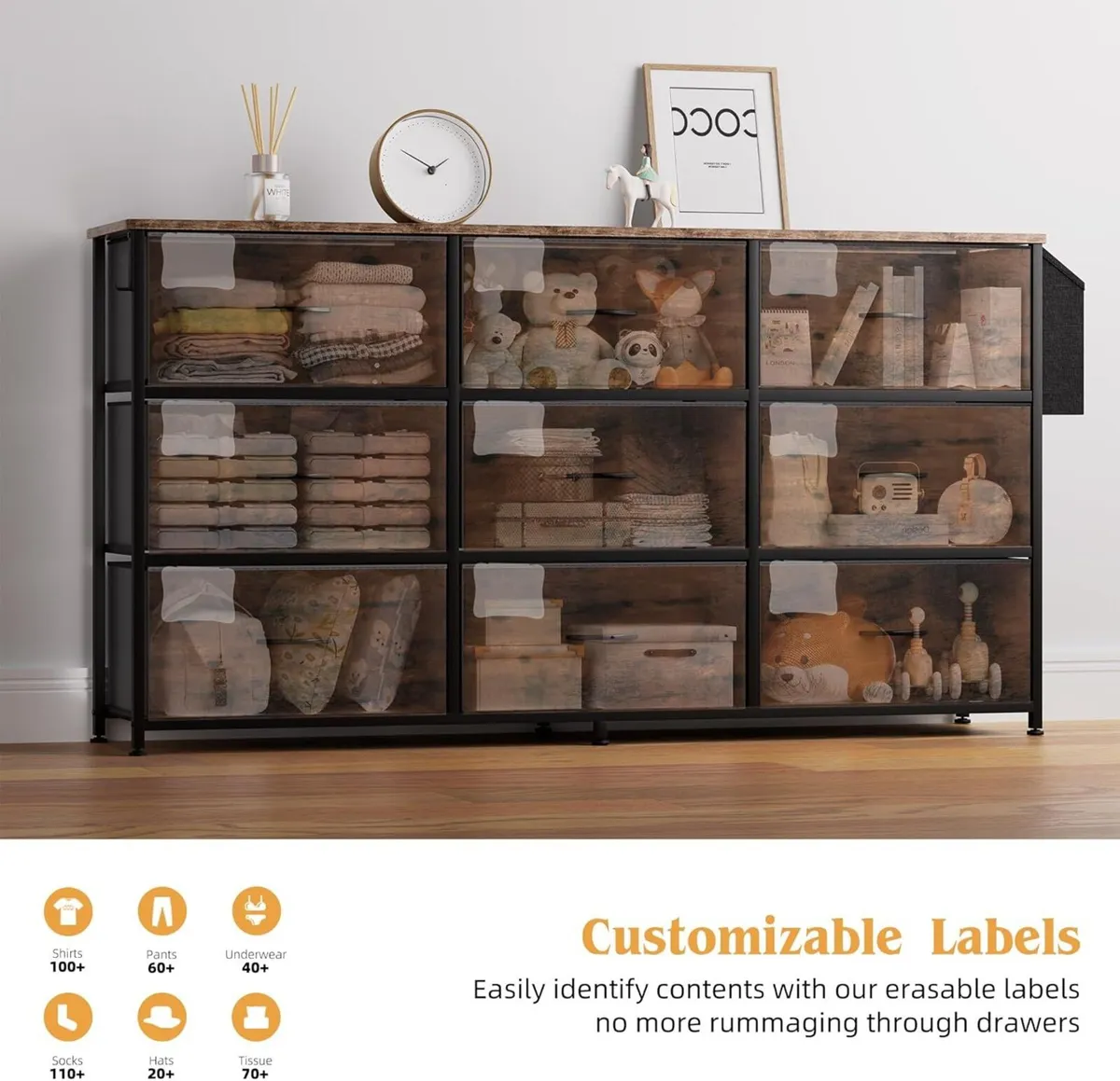 Fabric Chest of Drawers - Large TV Stand for - Image 4