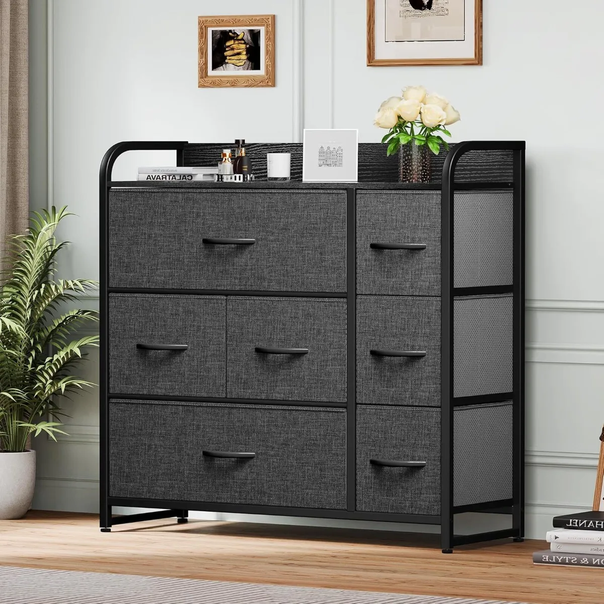 Chest of Drawers with 7 Fabric Cabinet Easy Pull - Image 4