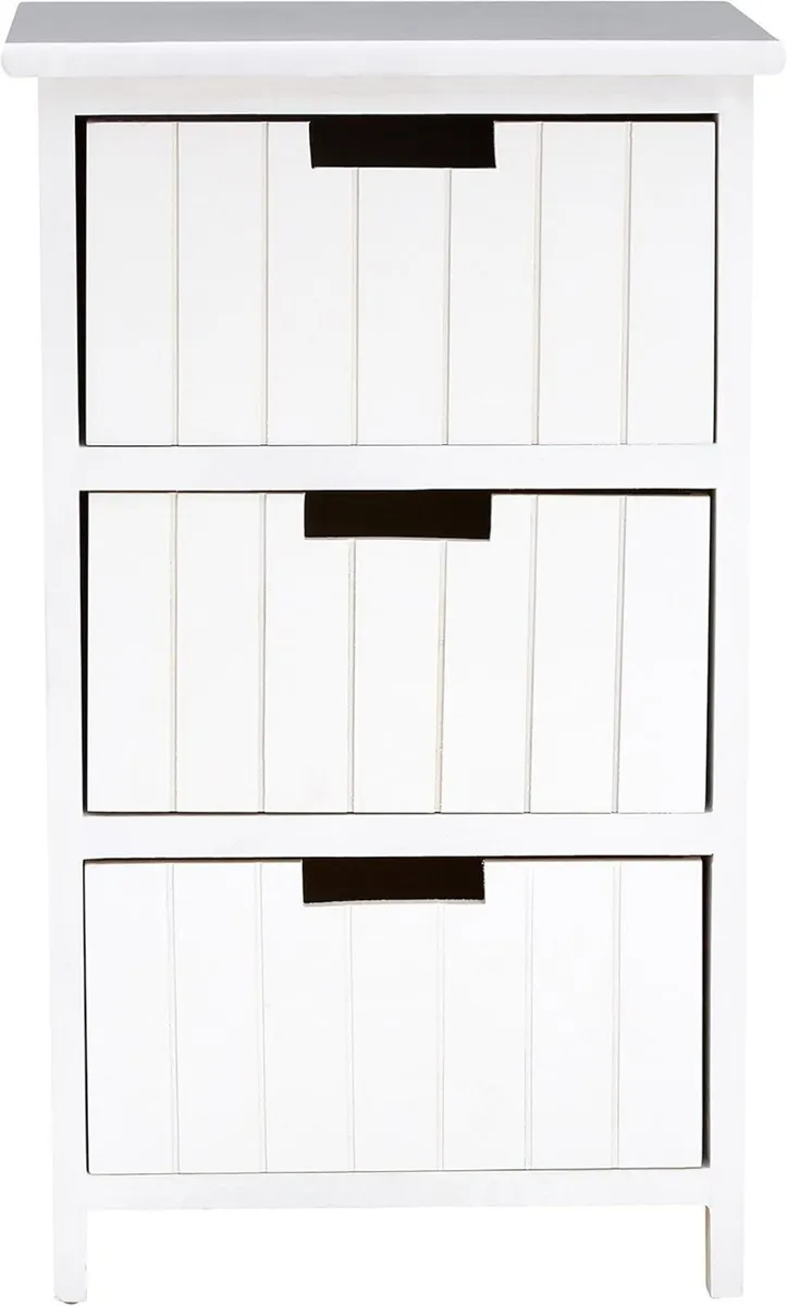 Housewares New England 3-Drawer Chest Wood White - Image 1