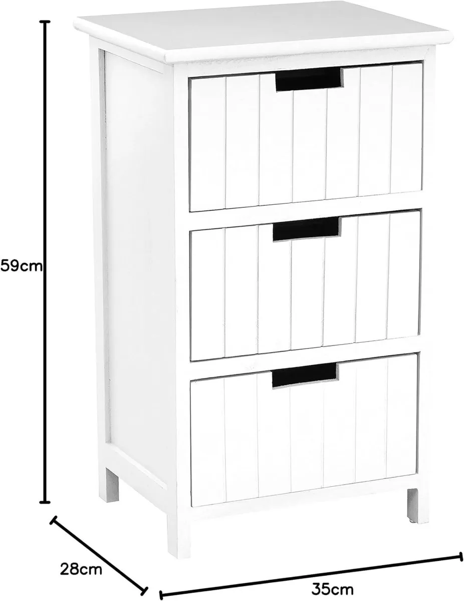 Housewares New England 3-Drawer Chest Wood White - Image 3