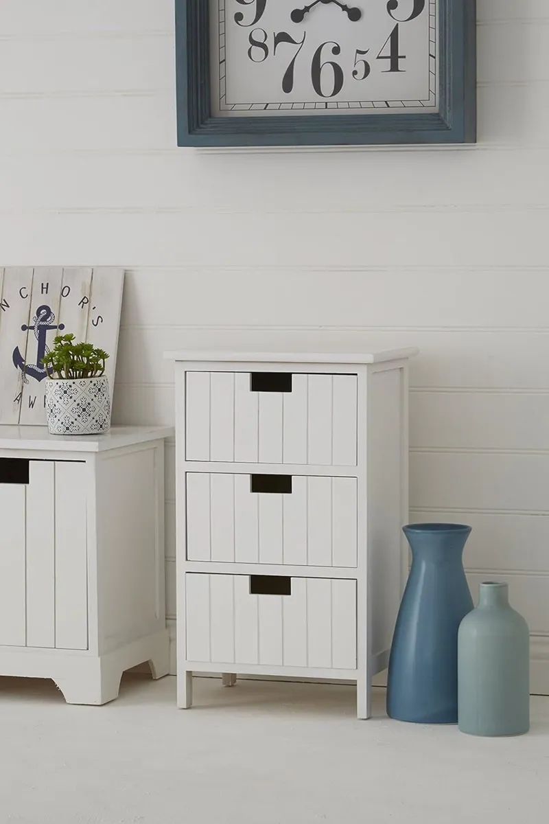 Housewares New England 3-Drawer Chest Wood White - Image 2
