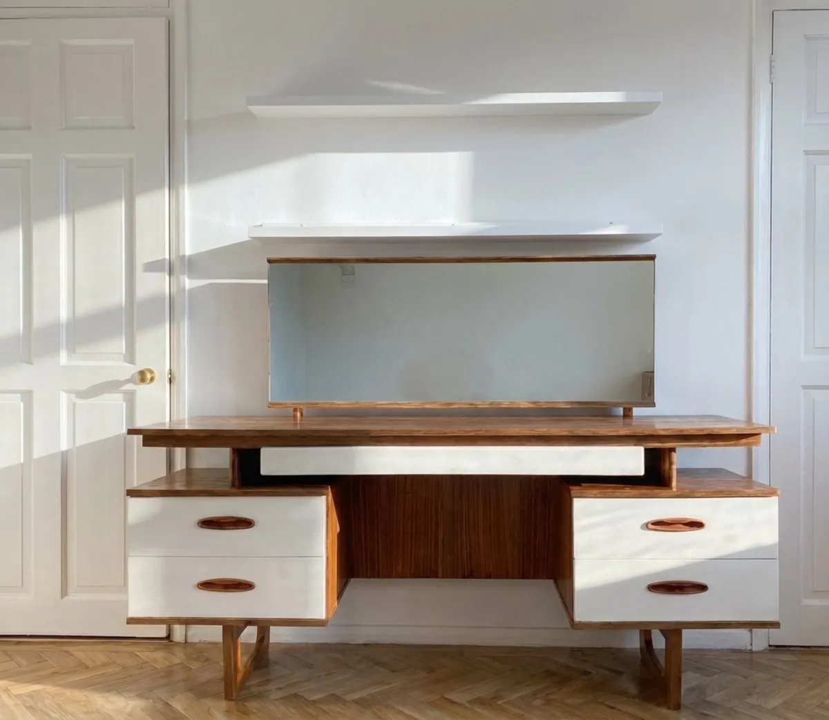 Mid Century Teak Dressing Table Vanity Desk - Image 2
