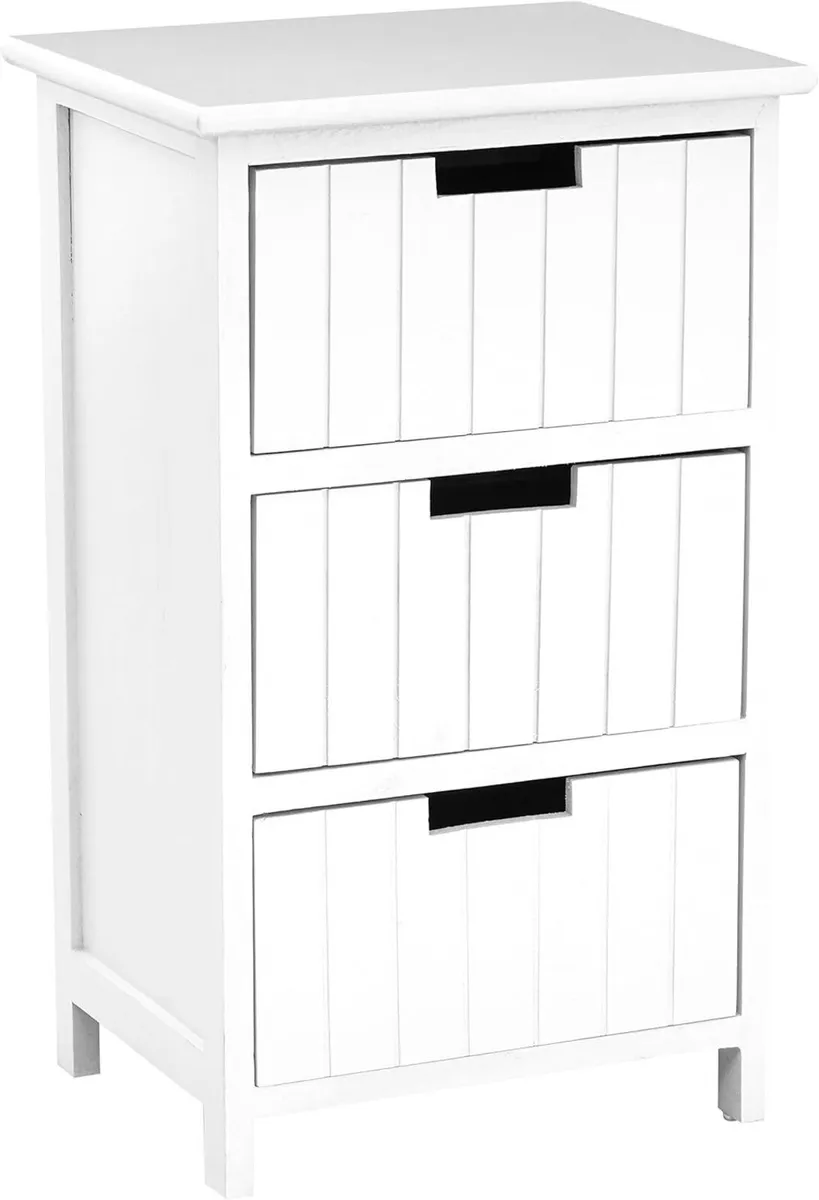 Housewares New England 3-Drawer Chest Wood White - Image 4