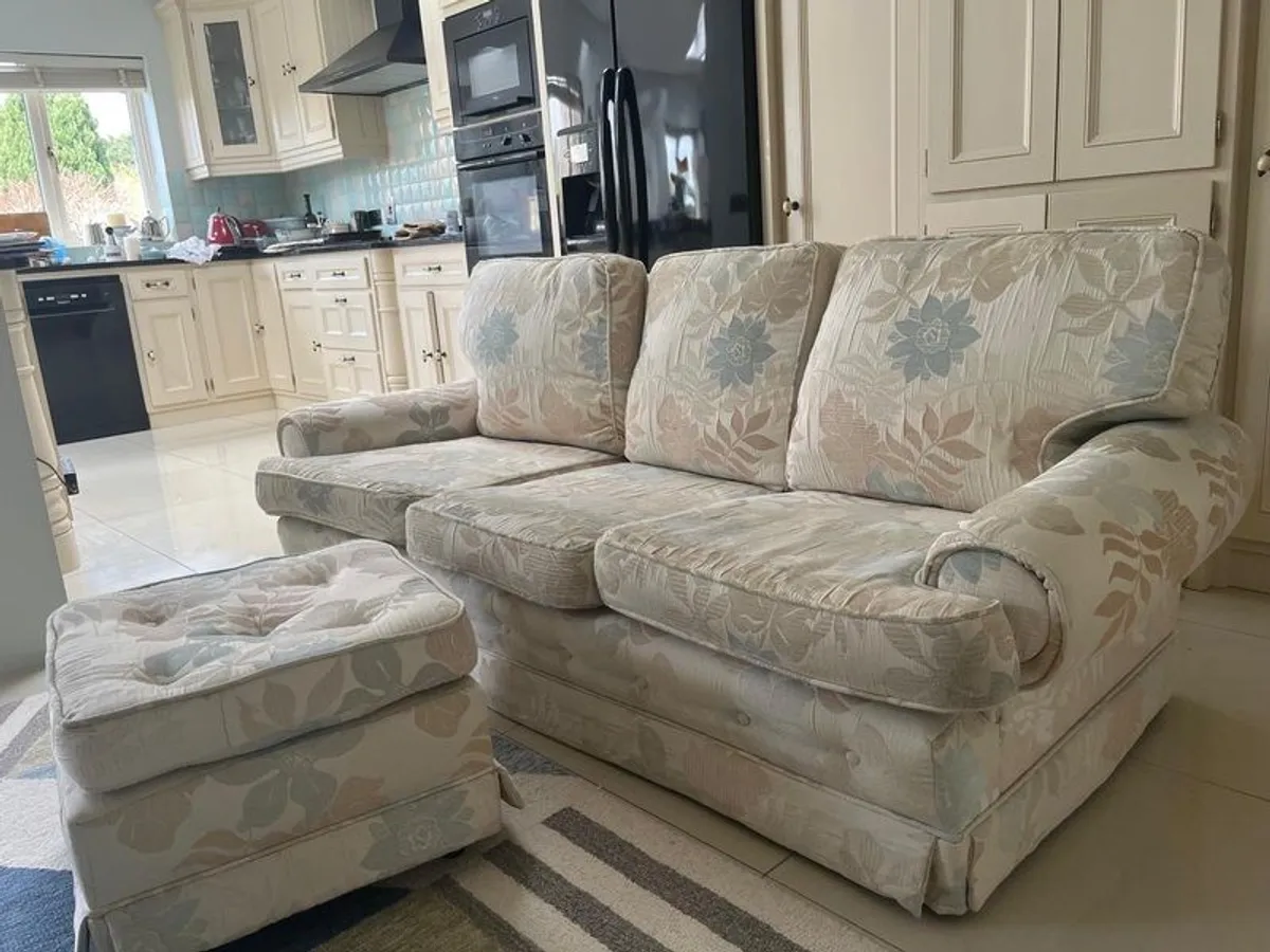 Three seater couch / sofa and matching footstool - Image 3