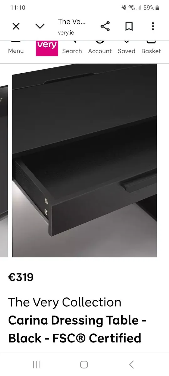 Very Home Carina Black Dressing Table - Image 2