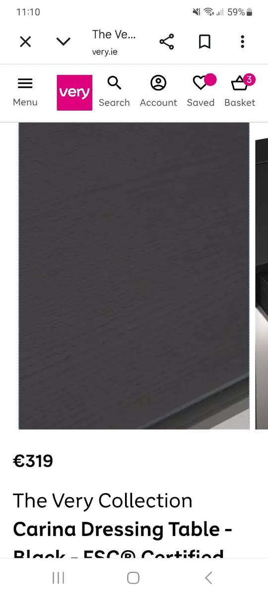 Very Home Carina Black Dressing Table - Image 4