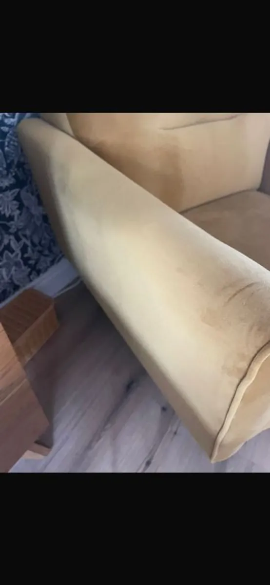 Mustard velvet armchair Michael Murphy - Image 3