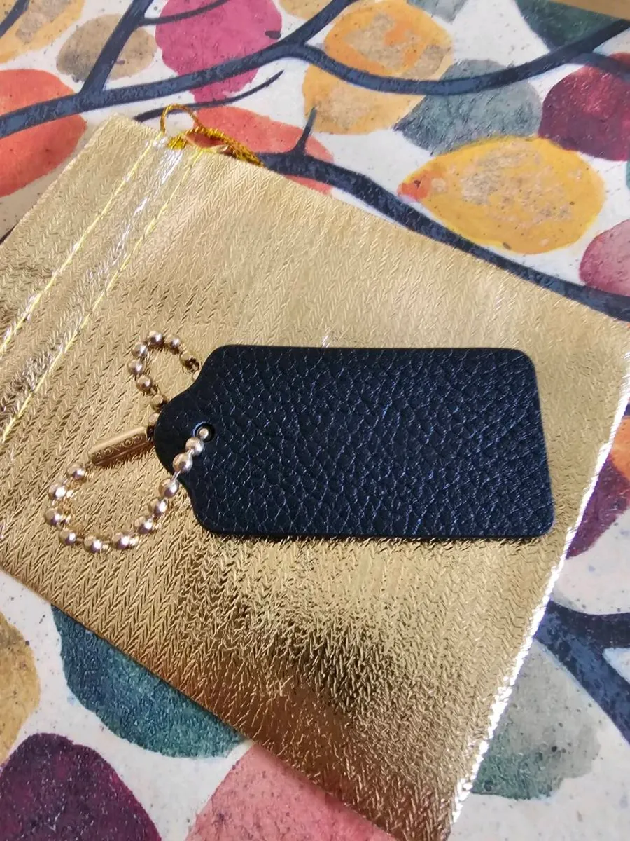 Coach Black Leather Bag Tag / Authentic / NEW - Image 2