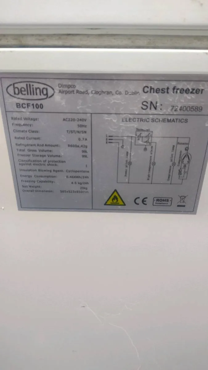 Belling Chest Freezer - Image 3