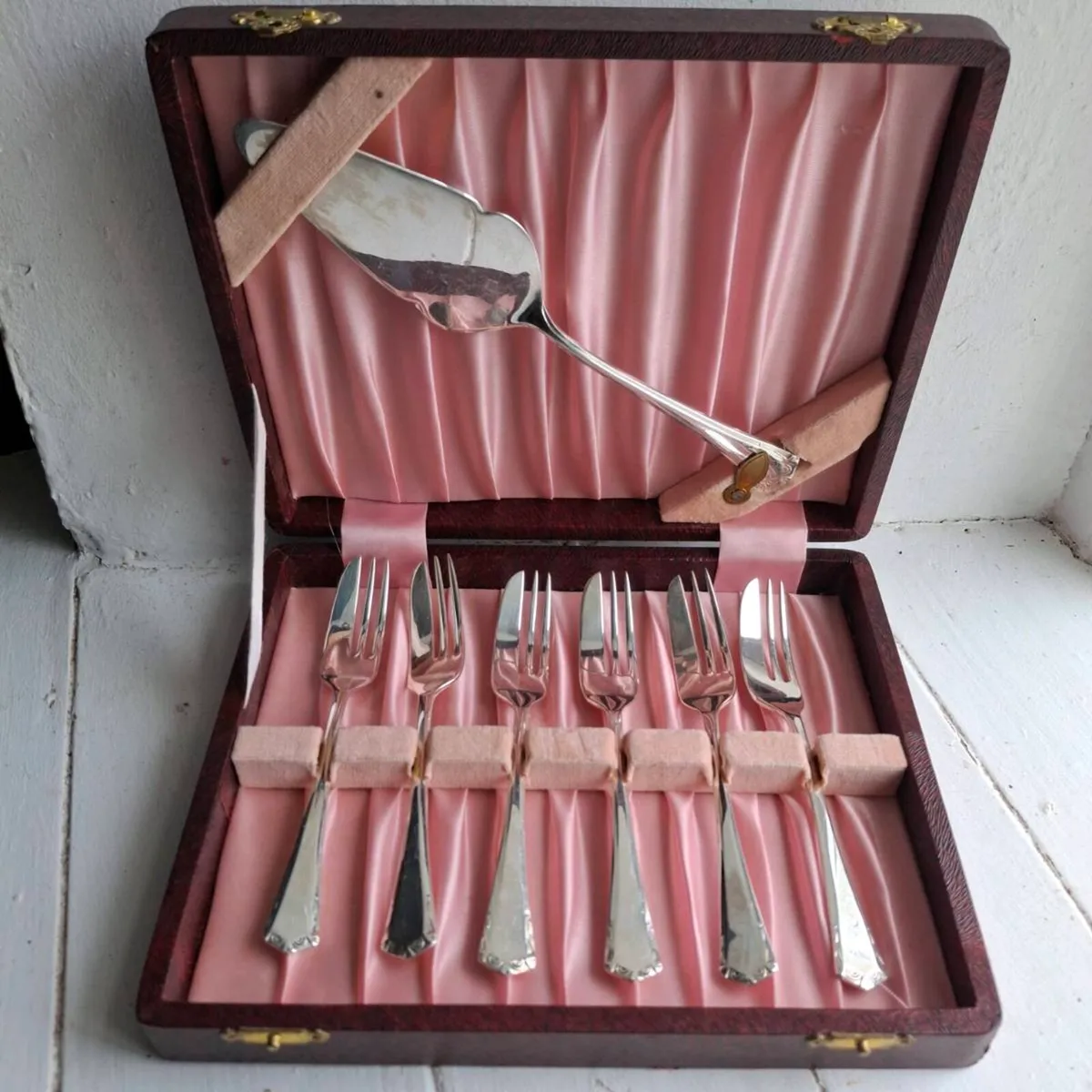 Vintage Silverplate Cake Fork Set - Image 1
