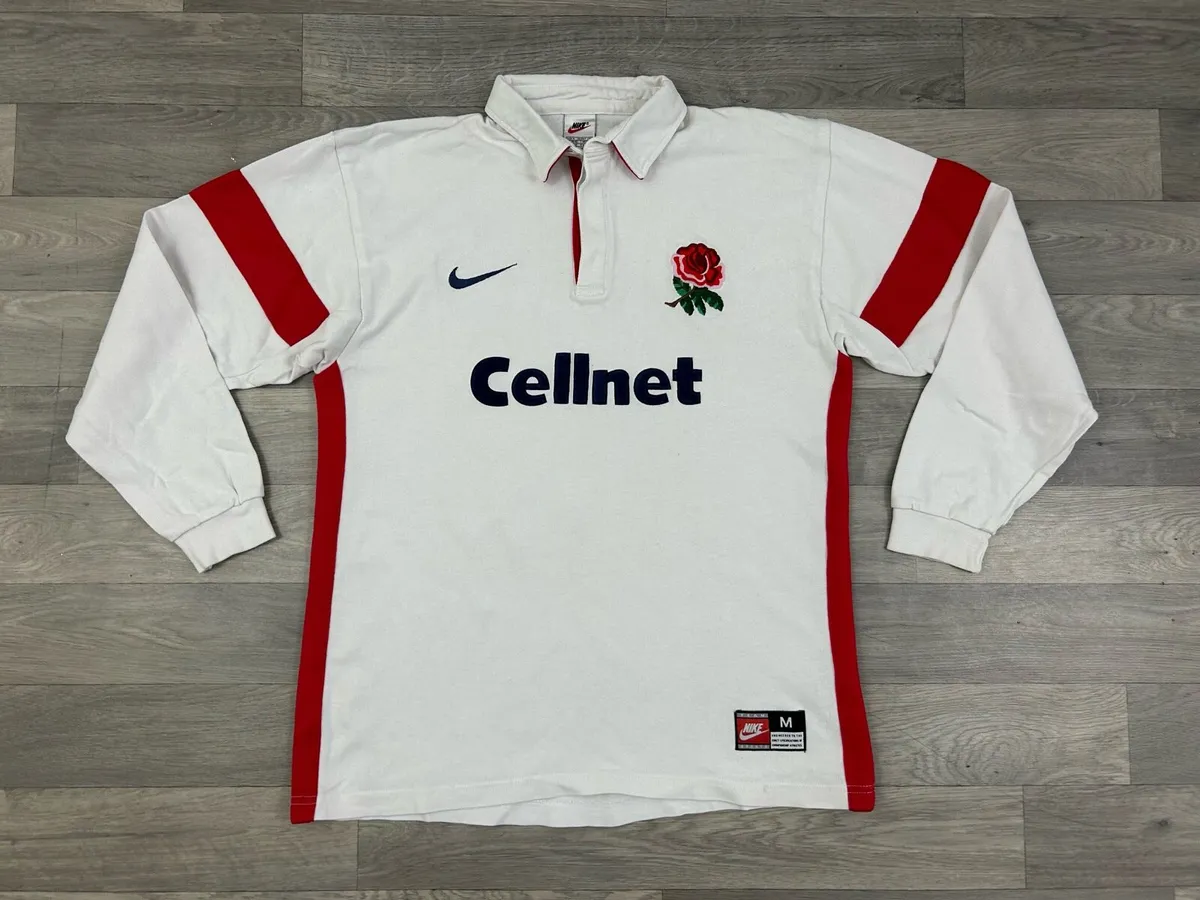 Vintage 1998 Nike England Rugby Jersey Mens M - Image 1