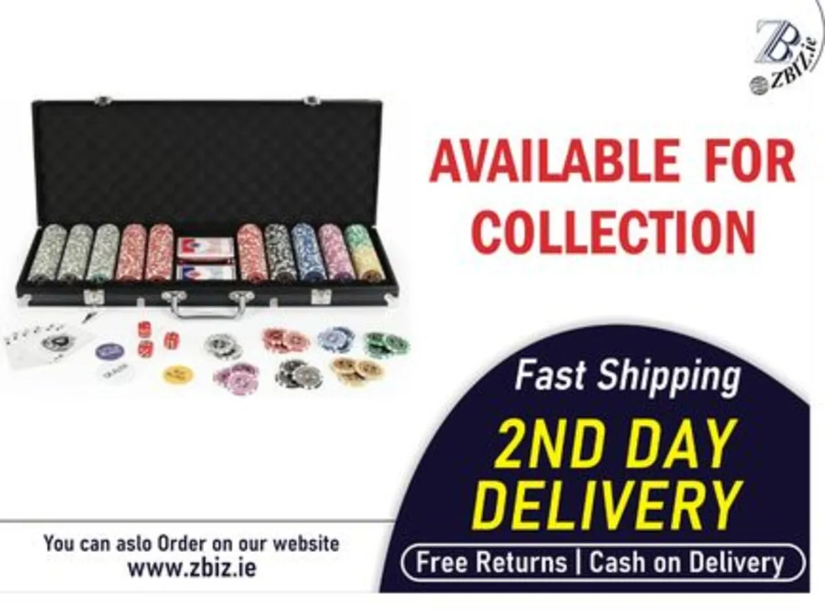 Texas Holdem Poker Chips Set with Aluminum Case - Image 1