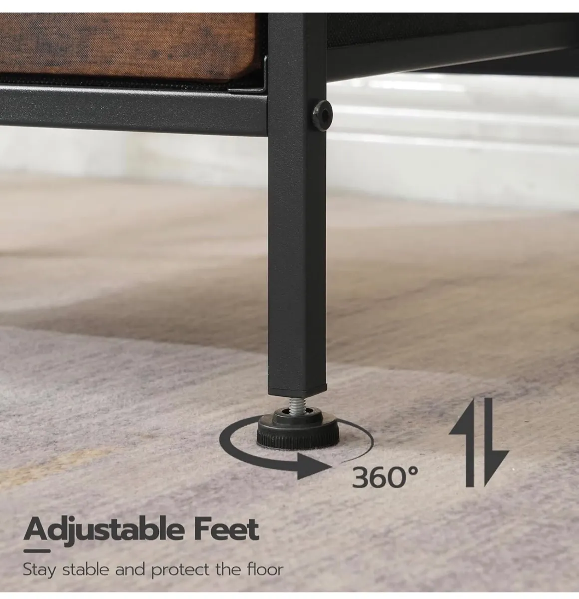 2 Bedside Table with Charging Station, Side Table - Image 3