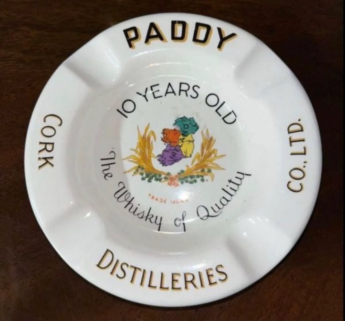 Arklow Pottery Paddy Whiskey Ashtray