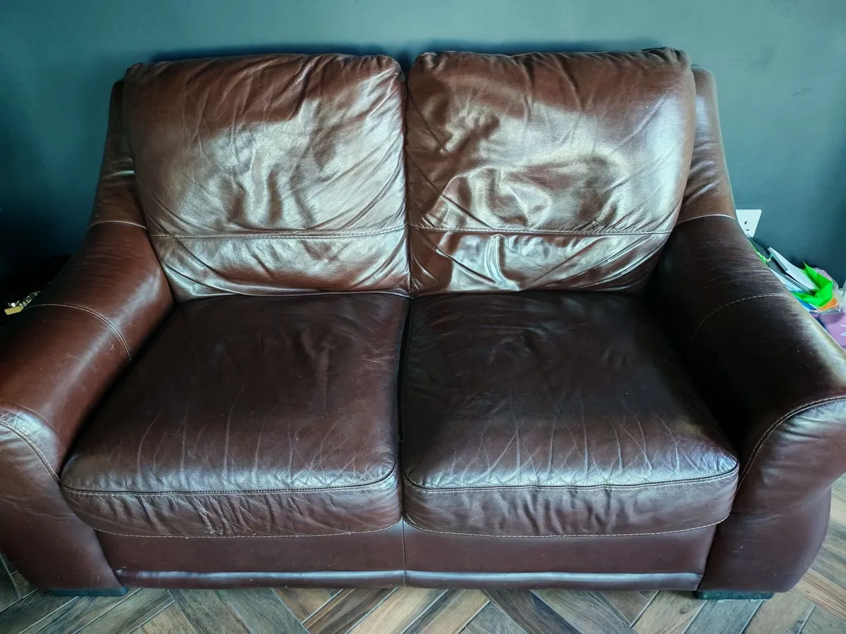 Brown Leather Couches - Image 1