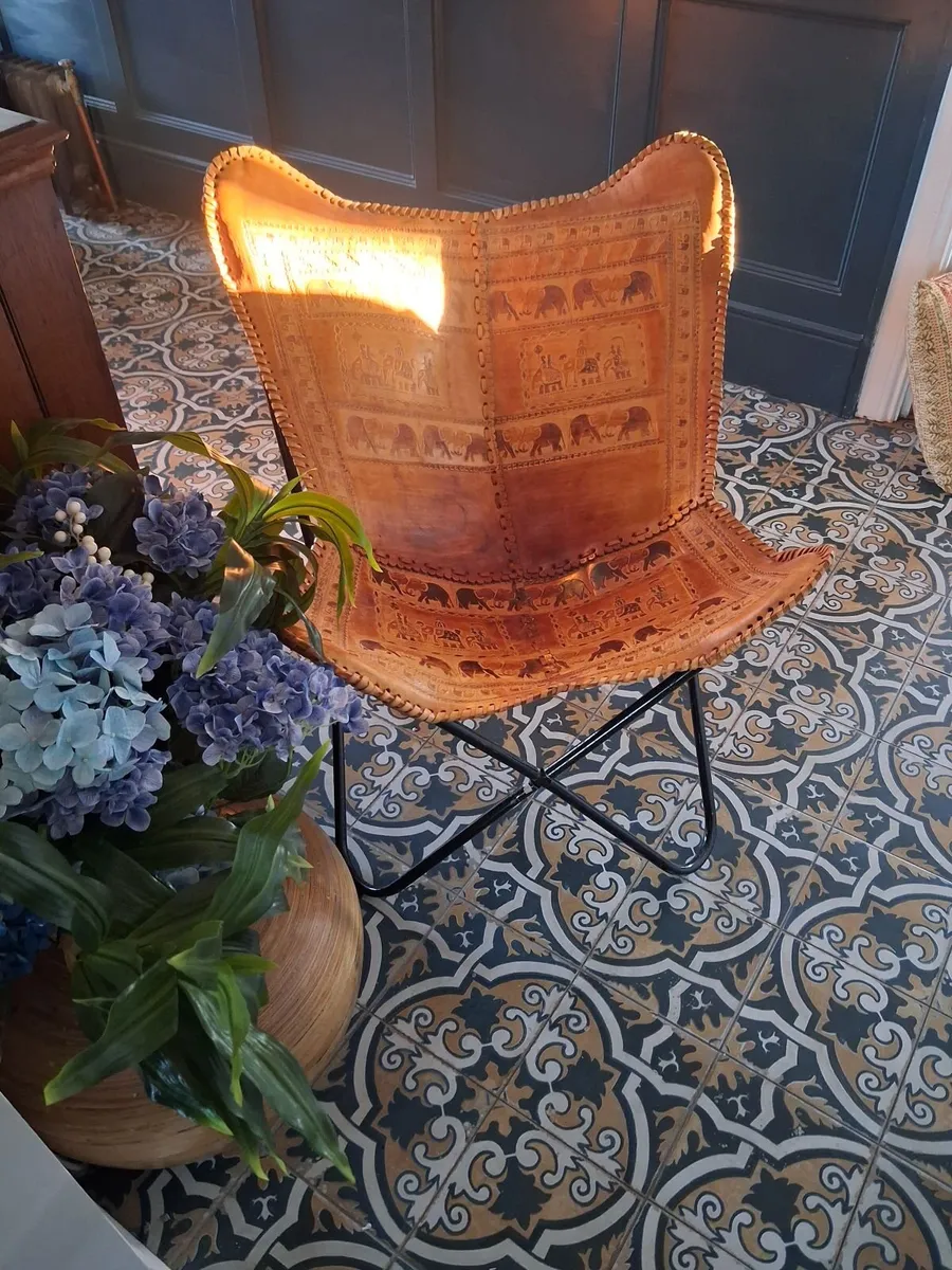 Butterfly chair and cushions - Image 1