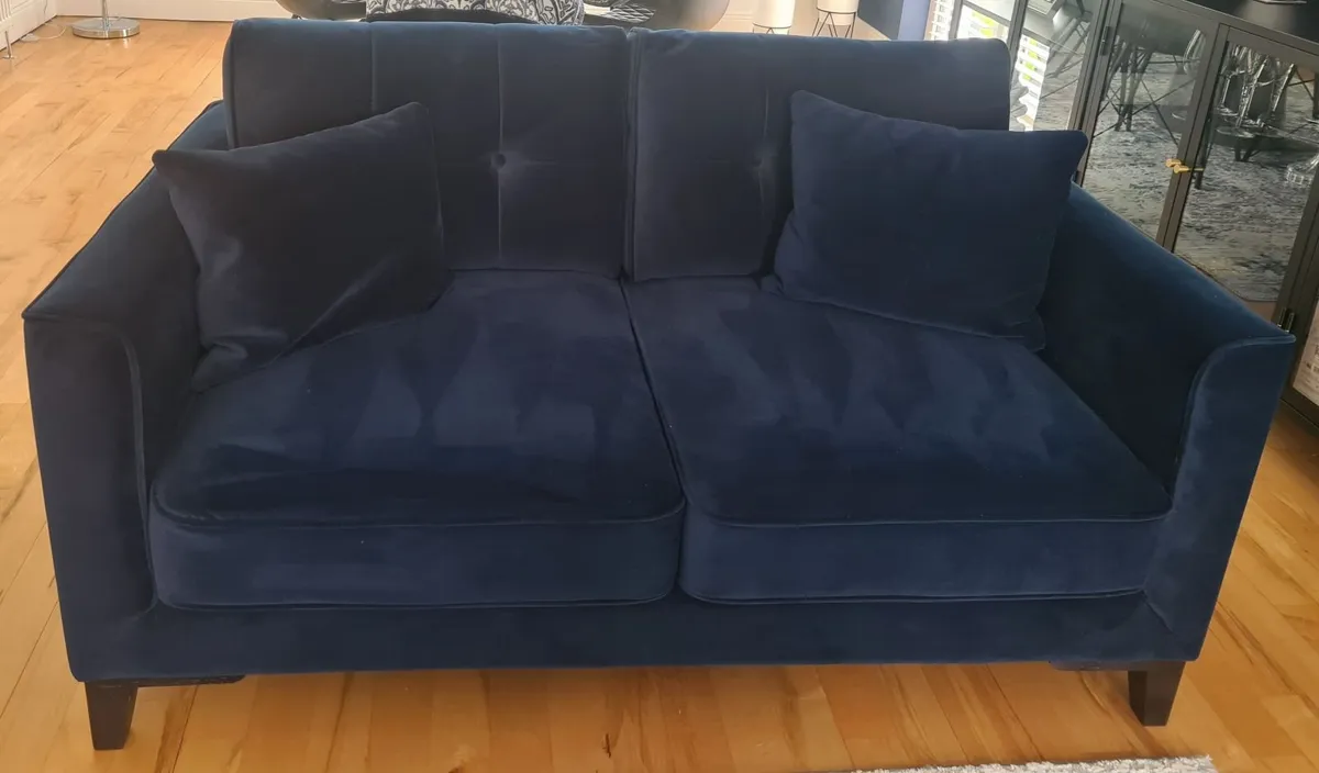 Ez Living Inspire Navy Sofas, Armchair & Footstool - Image 2