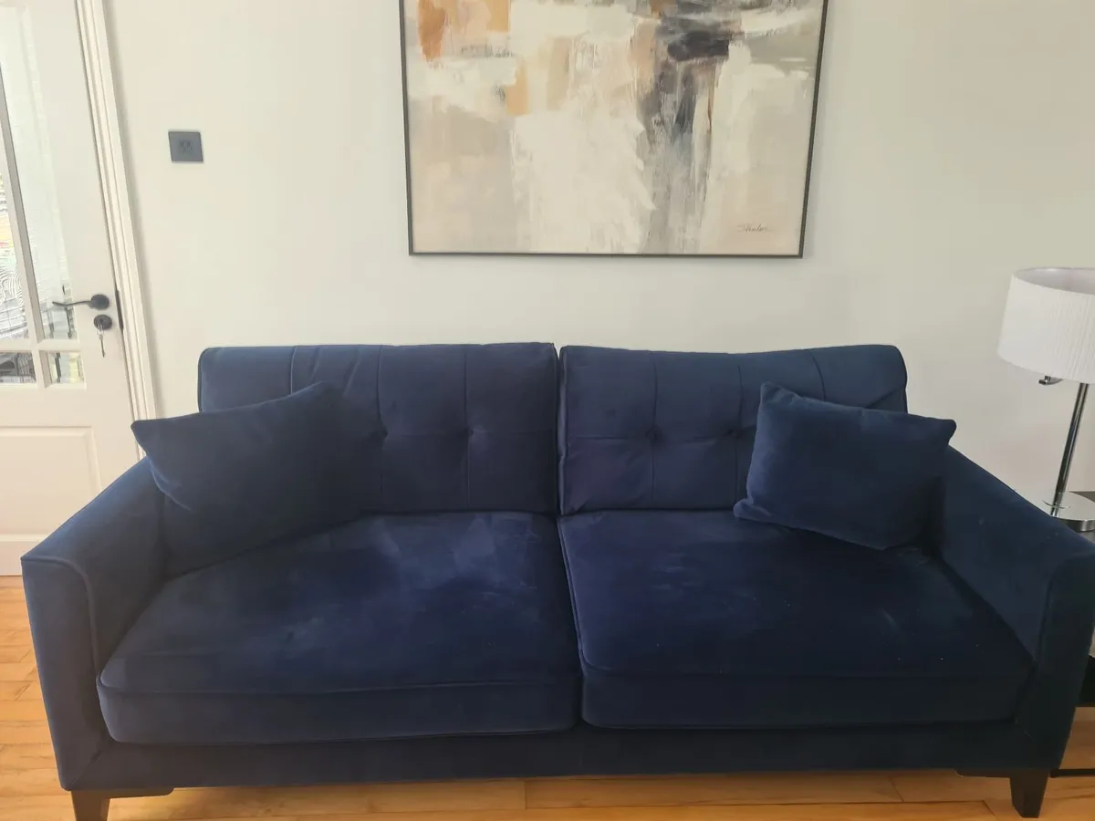Ez Living Inspire Navy Sofas, Armchair & Footstool - Image 1