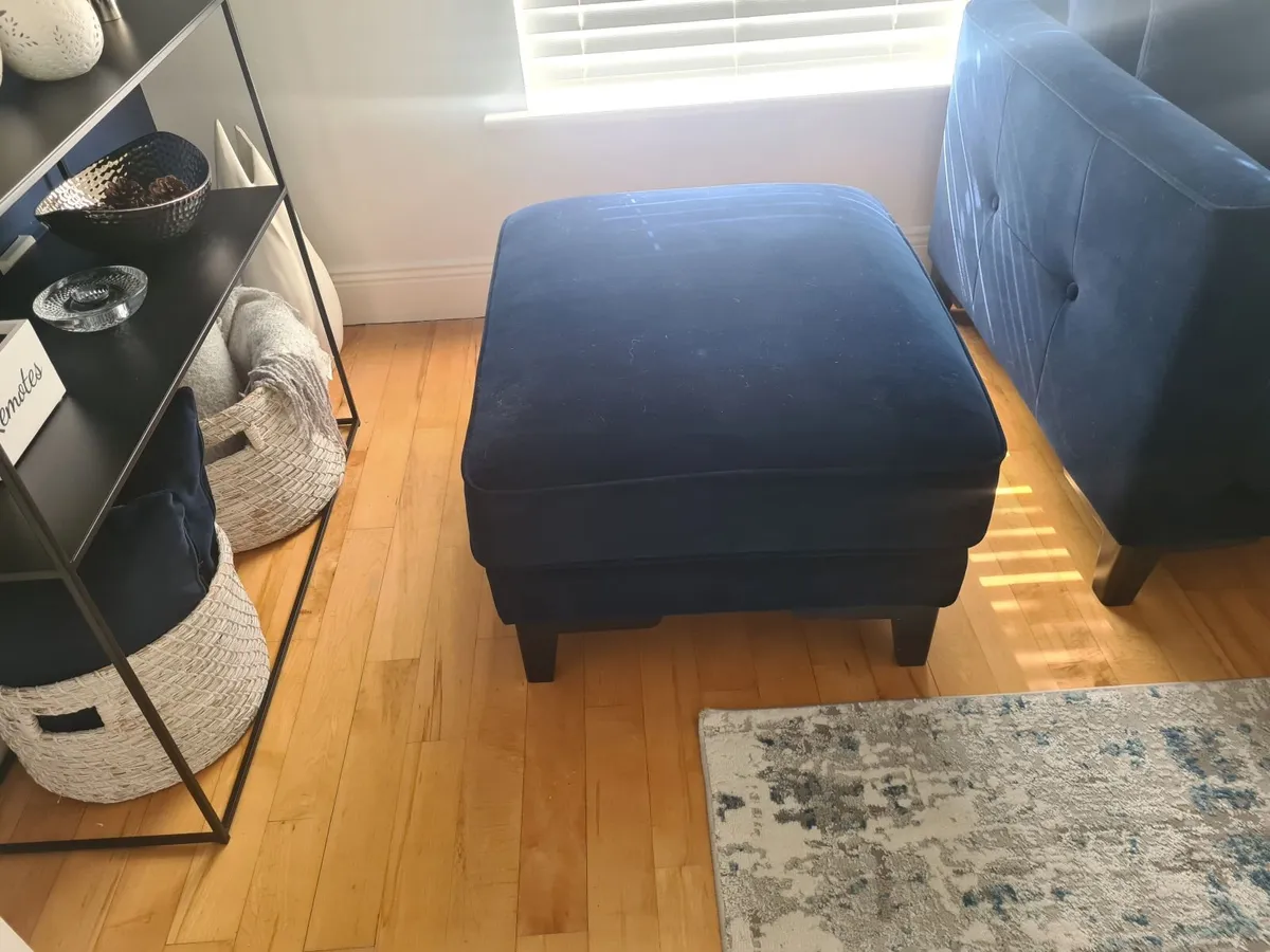 Ez Living Inspire Navy Sofas, Armchair & Footstool - Image 4