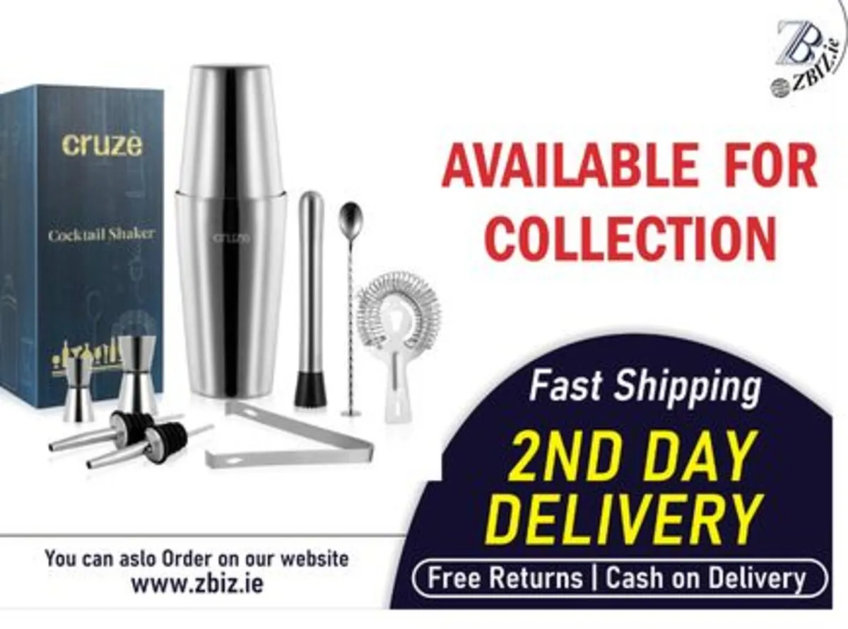 Cocktail Shaker Kit 9-Piece Set with Stand - Image 2