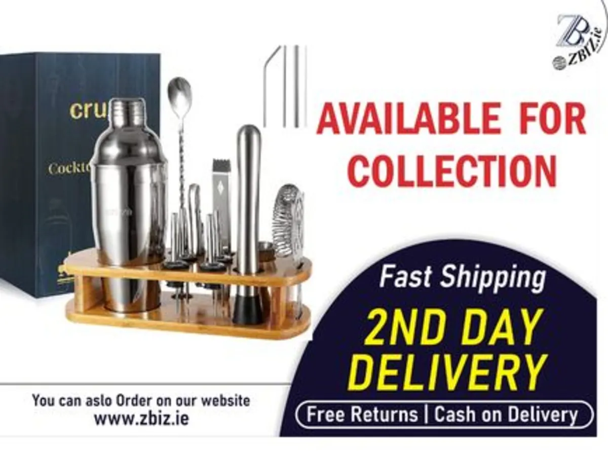 Cocktail Shaker Kit 12-Piece Set with Stand - Image 1