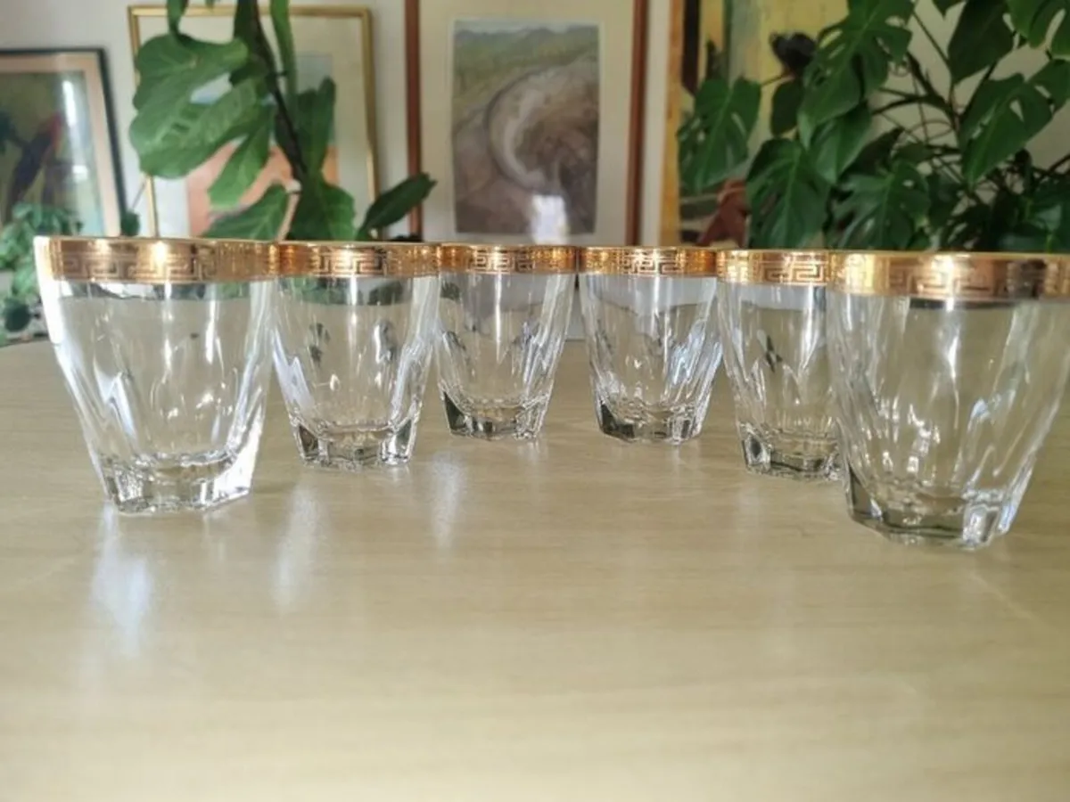 Vintage set of six aperitif glasses, France glass - Image 2