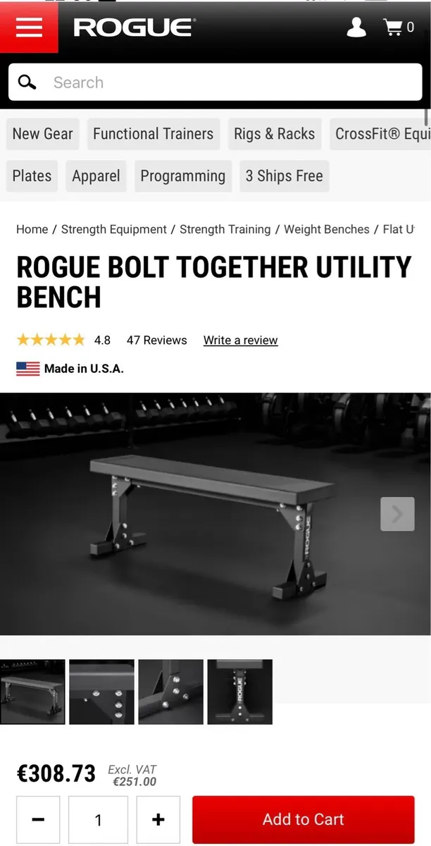 Rogue Flat Gym Bench - Image 4
