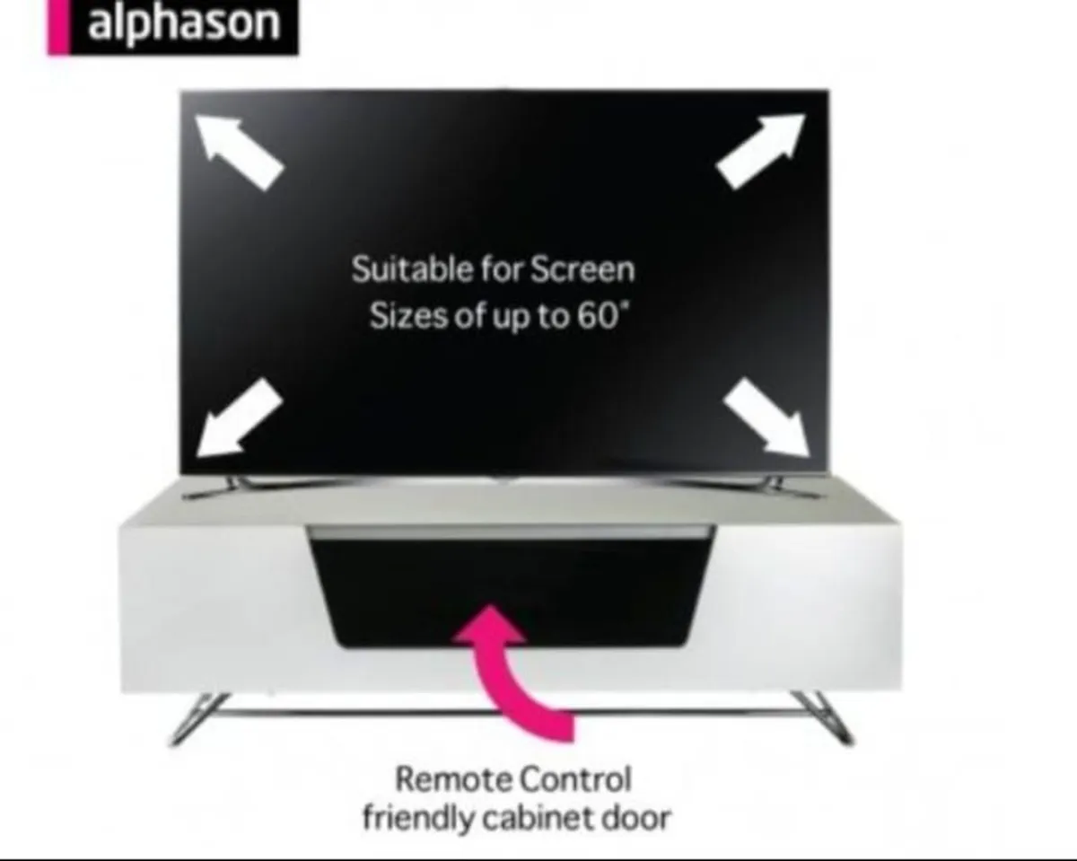 White high gloss tv coffee unit - Image 3