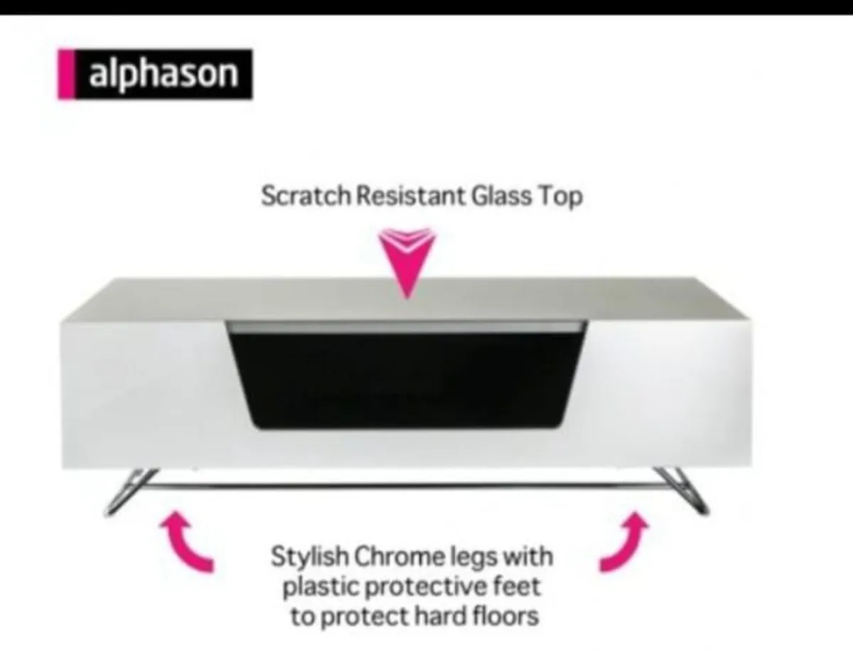 White high gloss tv coffee unit - Image 1