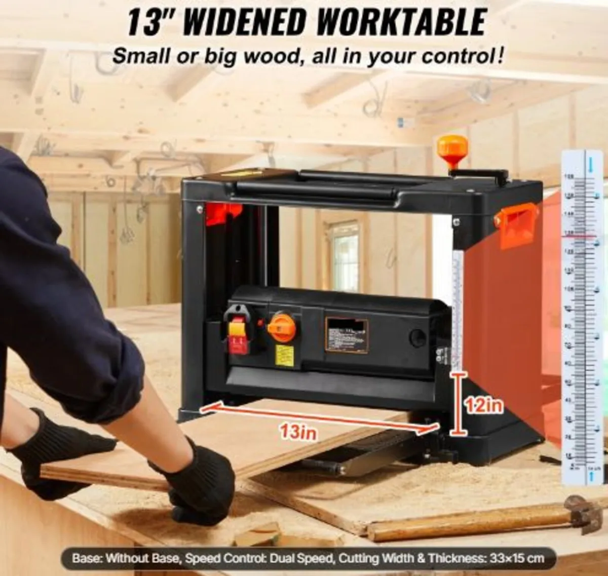 Thickness Planer,Two Speed,33 cm Width Worktable - Image 2