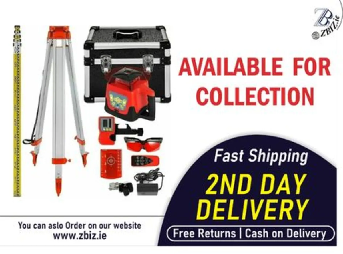 Red Rotary Laser Level Self Leveling Measuring Kit - Image 1