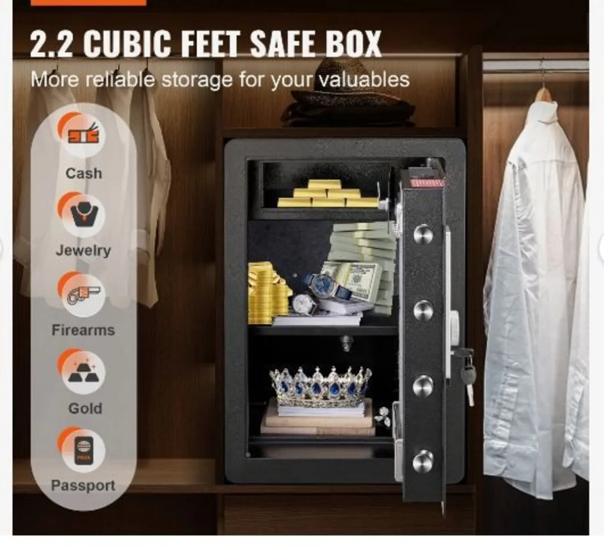 Safe, 62 L Home Safe, Steel Security - Image 2