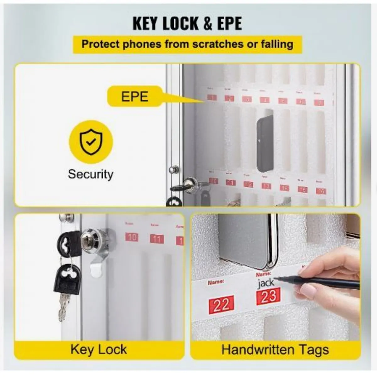 Cell Phone Storage Cabinet, 36 Slots, Aluminum - Image 3