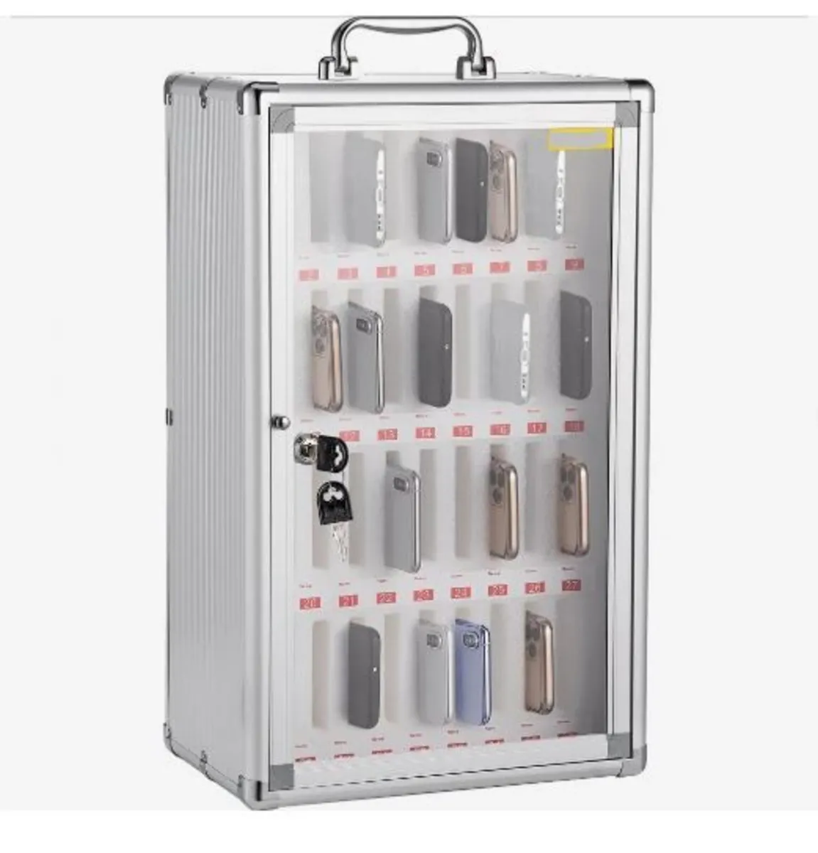 Cell Phone Storage Cabinet, 36 Slots, Aluminum - Image 1